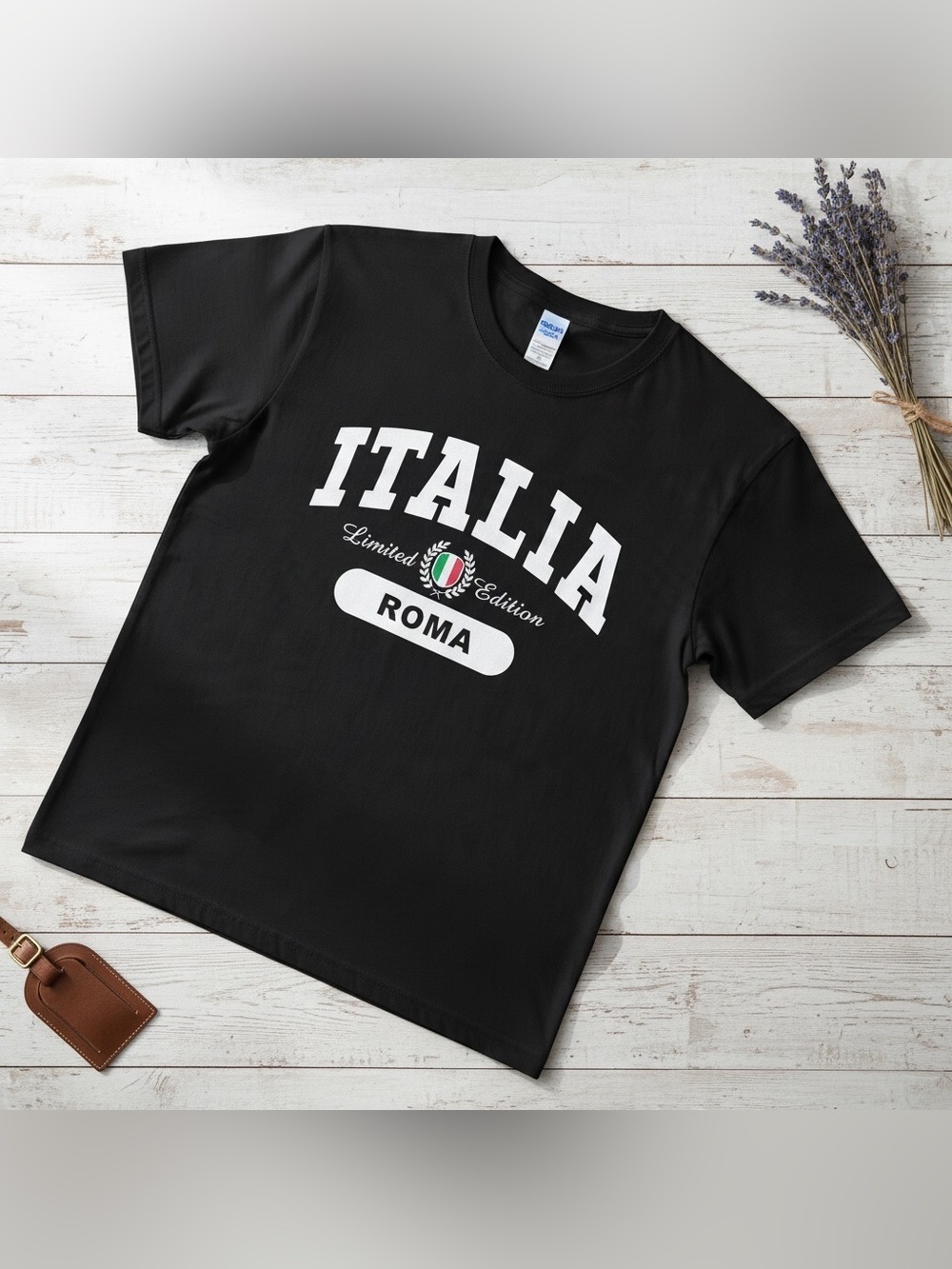 Italia Roma Limited Edition Graphic T Shirt Black Size Large